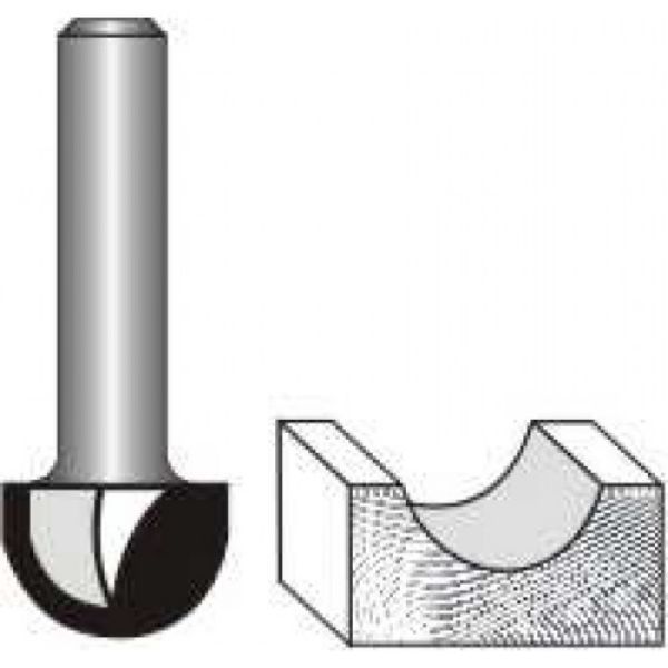 Picture of Core Box Bit 7/8" Wide X 3/4" Deep- Shank: 1/2"