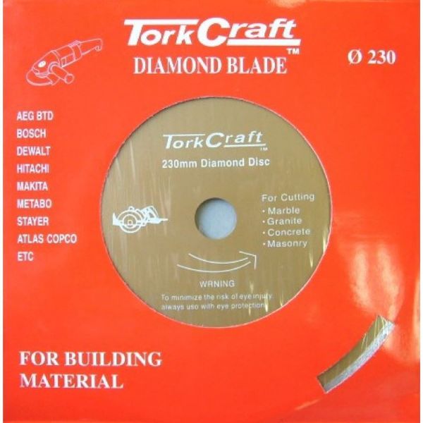 TORK CRAFT BLADE DIAMOND CONTINUOUS RIM 22.22 X 230MM SOUTH AFRICA