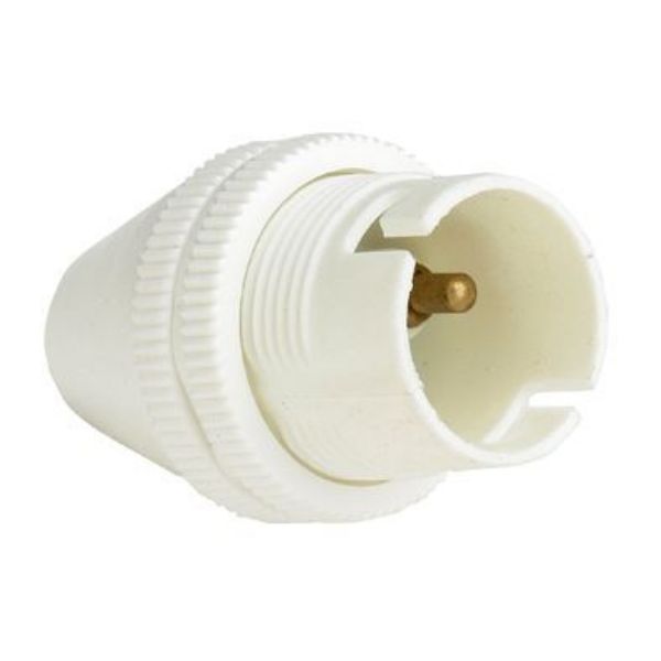 Lamp Bulb Holder Cordgrip BC B22 Fitting  White Black Plastic 