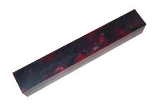 Picture of TOOLMATE CARMINE WITH BLACK LINE ACRYLIC PEN BLANK