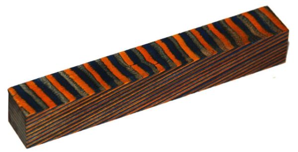  TOOLMATE BLUE AND ORANGE STRIPED WOODEN PEN BLANK STRAND HARDWARE SOUTH AFRICA