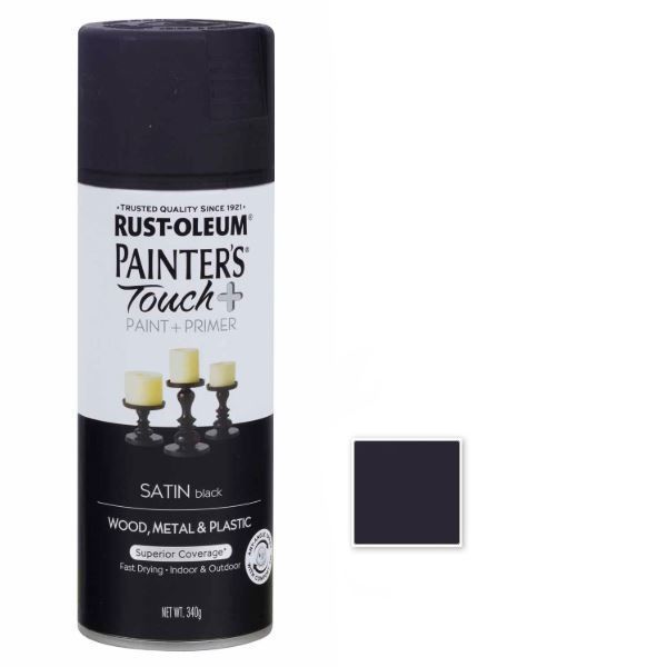 Rust-Oleum Spray Paint Satin Black Painters Touch