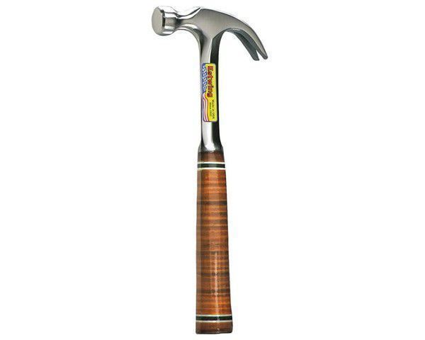 Estwing E16C Claw Hammer, Leather Grip Hammer, Smooth Face, 16-Ounce