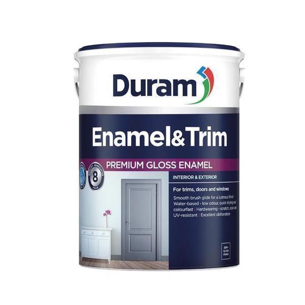 DURAM ENAMEL & TRIM 5LT - WHITE  SOUTH AFRICA