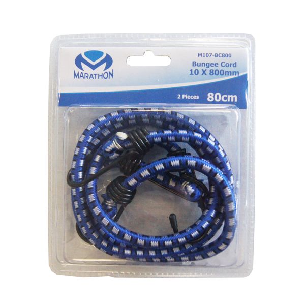 Marathon Tools Tie Down Bungee Cord 2 Piece 10mm x 800mm Strand Hardware South Africa