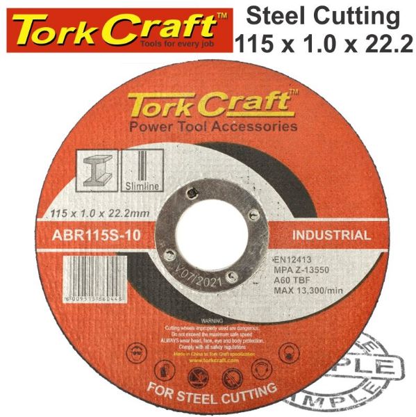 Tork Craft Grinder Cutting Disc 115 x 1.0 x 22.2 DIY Industrial Specials Price Strand Hardware South Africa