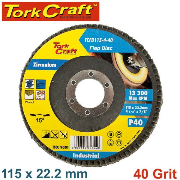 Tork Craft Flap Disc P40 Zirconium 115mm Angled Best Tool Shop DIY Industrial Specials Price Strand Hardware South Africa