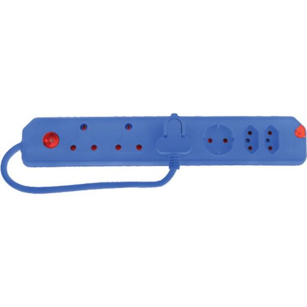 Picture of ELECTRICMATE MULTIPLUG 6-WAY+LOAD PROTECT -BLUE