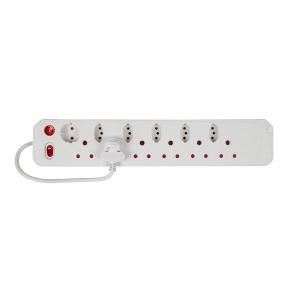 ELECTRICMATE MULTIPLUG 12-WAY SNGL SWITCH - WHITE SOUTH AFRICA