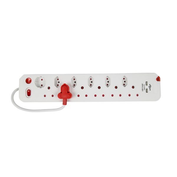 ELECTRICMATE MULTIPLUG 12-WAY SNGL SWITCH+2.1A USB SOUTH AFRICA