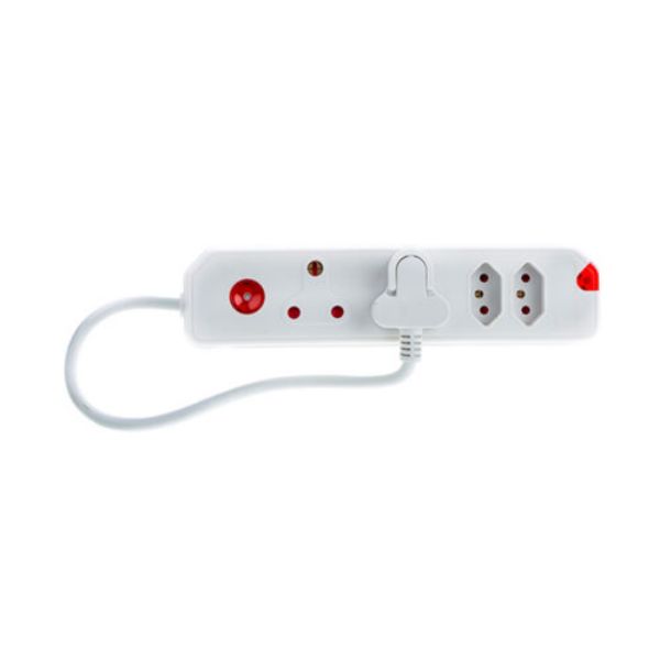 ELECTRICMATE MULTIPLUG 4-WAY+LOAD PROTECT -WHITE SOUTH AFRICA