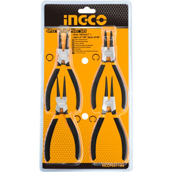Ingco Plier Circlip 180mm Set 4PCE | Buy Online in South Africa | Strand Hardware 