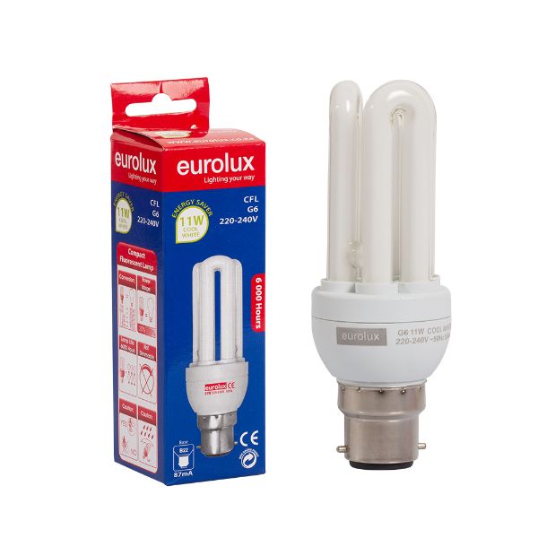  Eurolux Lamp CFL 3U B22 11W Cool White | Buy Online in South Africa | Strand Hardware 