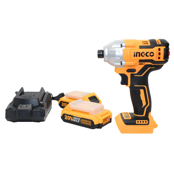 Ingco Cordless Impact Driver 170nm 5P Kit +2 Batteries | Buy Online in South Africa | Strand Hardware 