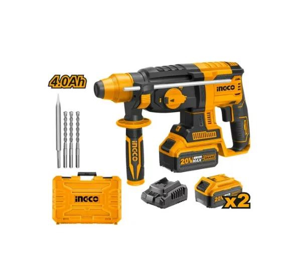 Ingco Cordless Drill SDS Rotary 20V Kit | Buy Online in South Africa | Strand Hardware 
