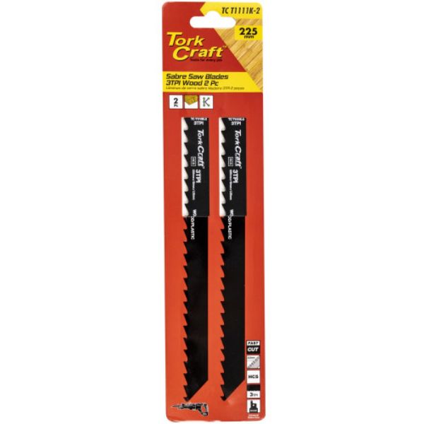 Sabre Saw Blade 225 x 8.5mm 3TPI Wood 2pc | Buy Online in South Africa | Strand Hardware 