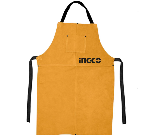 Ingco Weld Cow Leather Apron Yel 90x60cm | Buy Online in South Africa | strandhardware.co.za