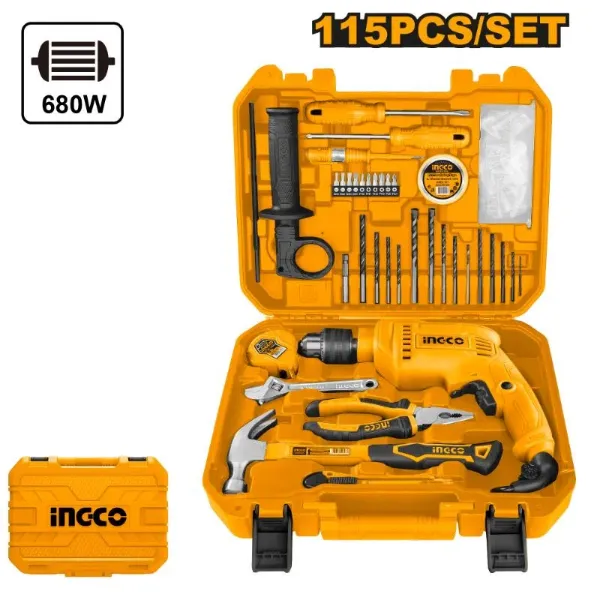 Ingco Toolkit Household 6800w Drill 115 pce | Buy Online in South Africa | strandhardware.co.za